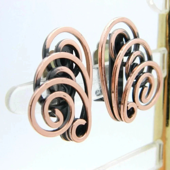 Genuine Copper Modernist Modern Abstract Swirl - Picture 3 of 4